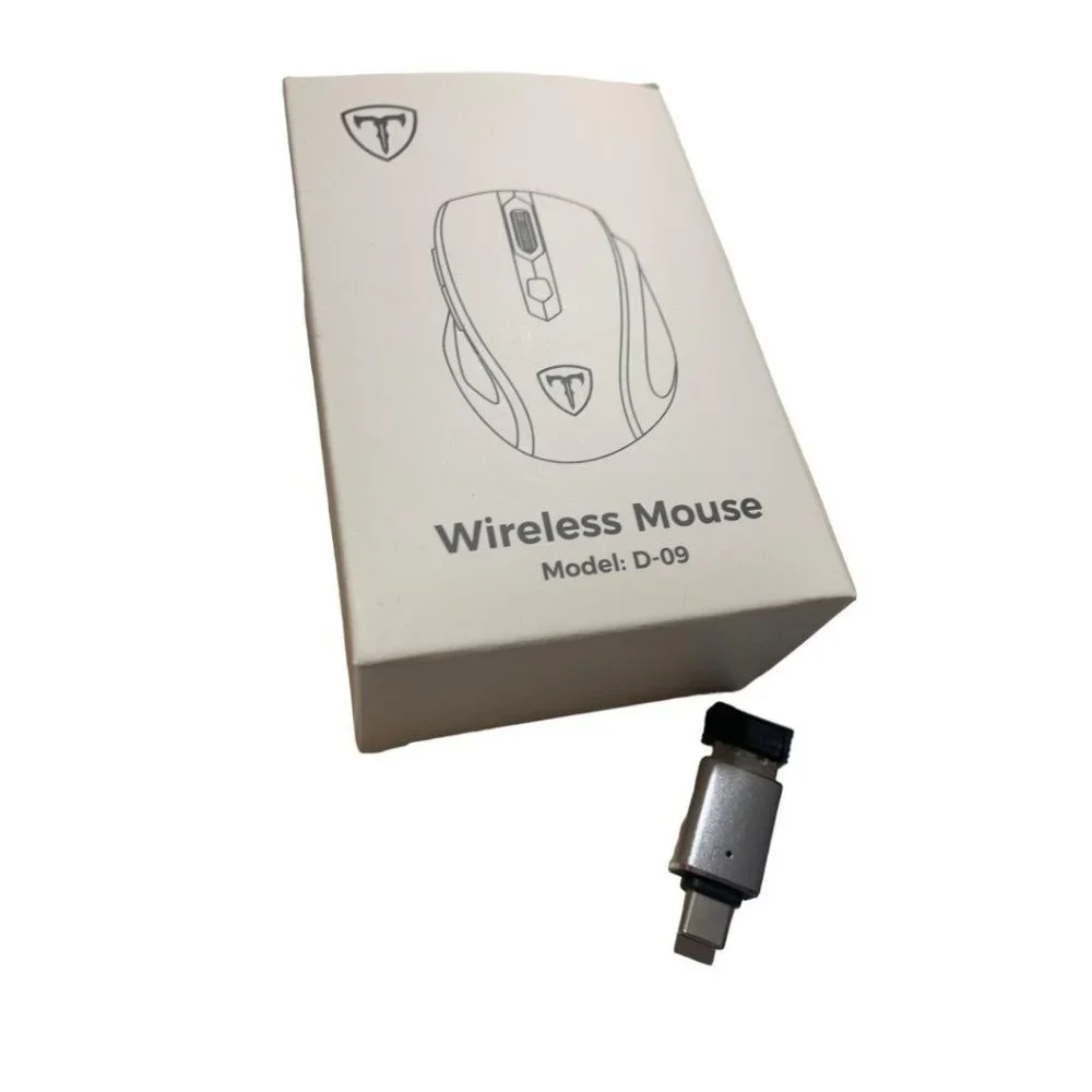 Wireless‎ Mouse Model D-09 (CA57BN) Scroll Wheel Black with USB Receiver New